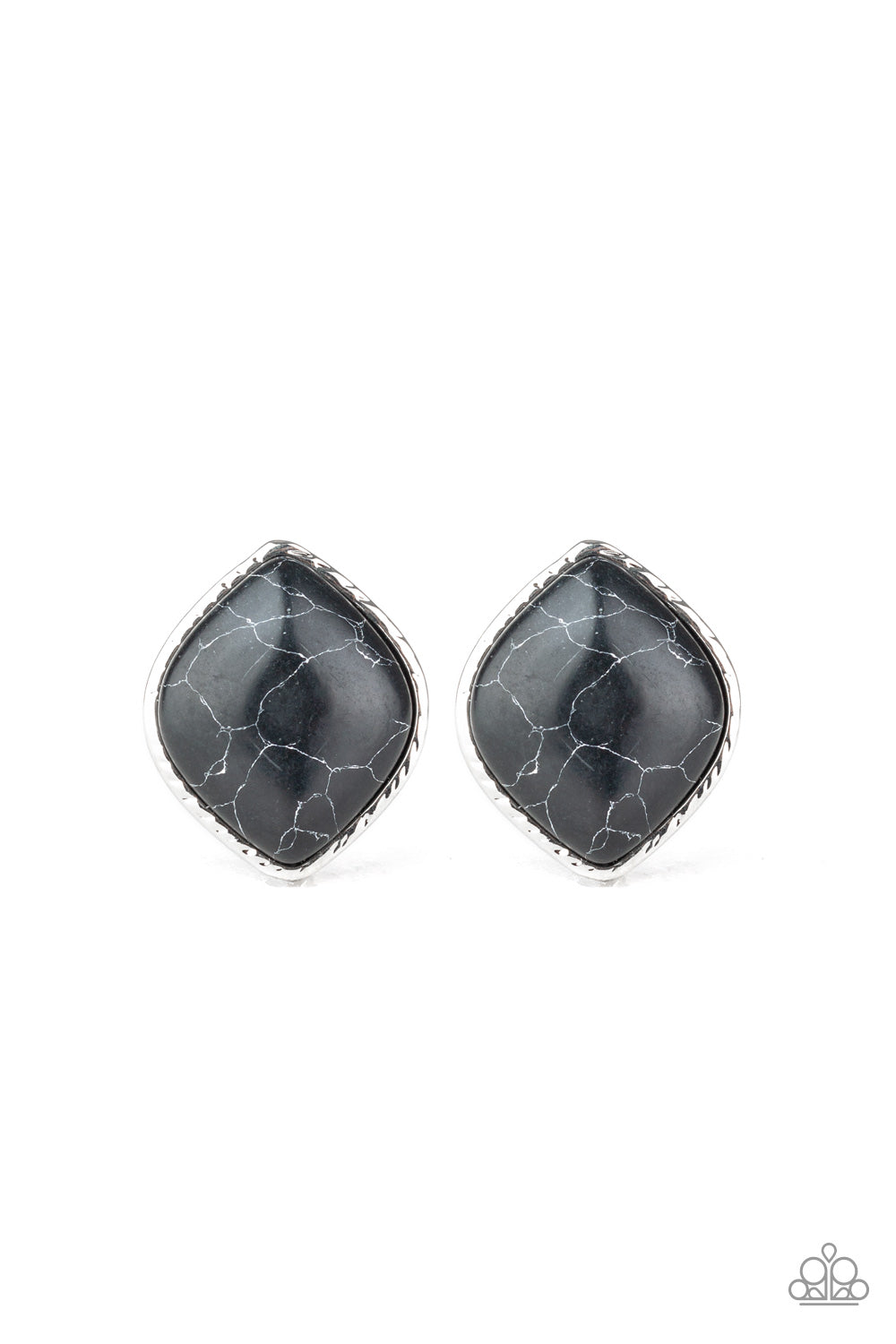 Marble Marvel - Black Earrings
