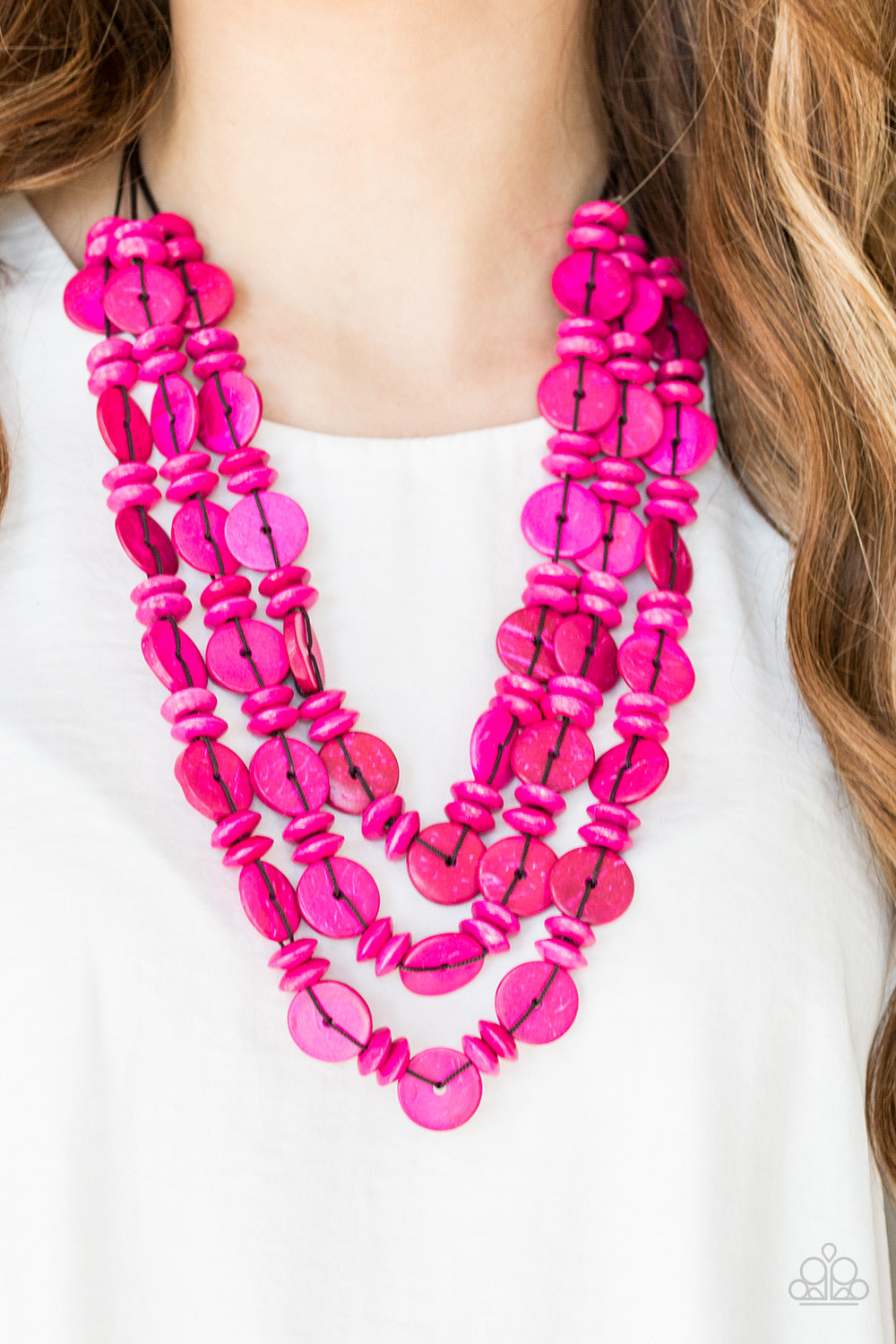 Barbados Bopper- Pink Necklace