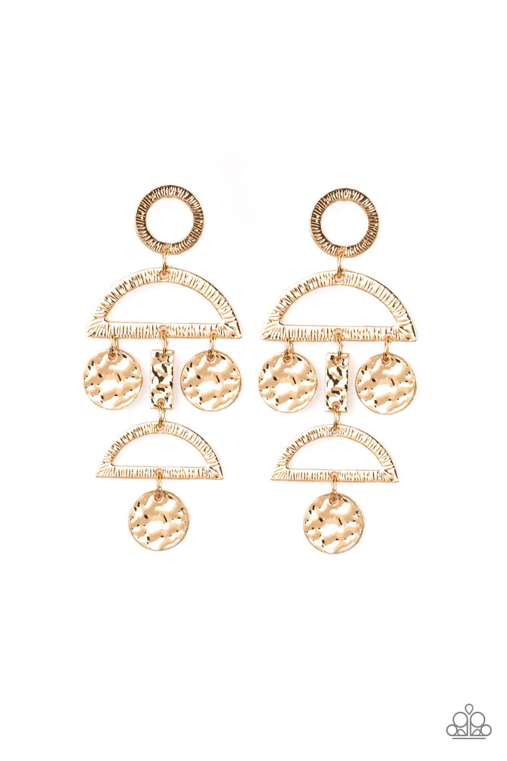 Incan Eclipse - Gold Earrings