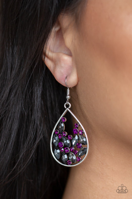 Cash or Crystal? - Purple Earrings