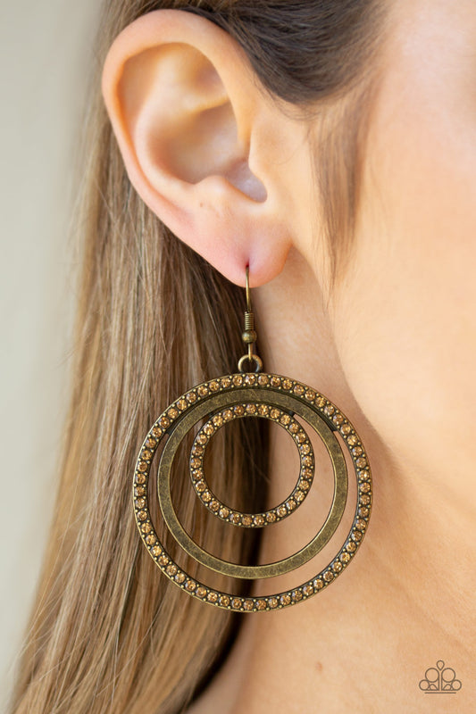 Rippling Refinement - Brass Earrings