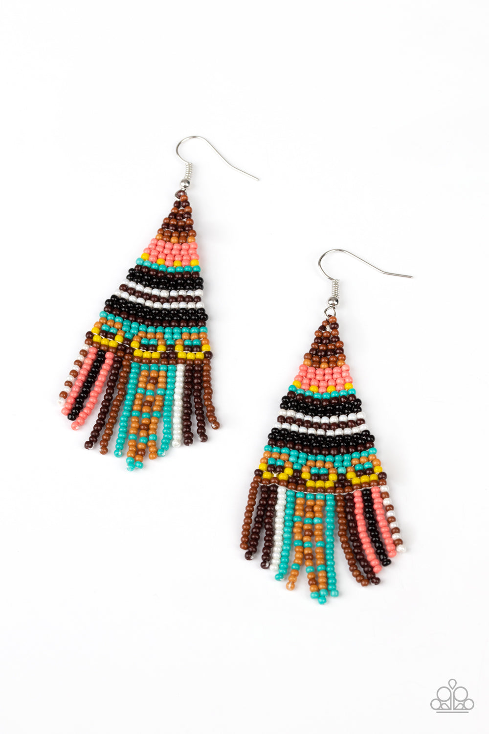 Beaded Bohemian - Brown Earrings