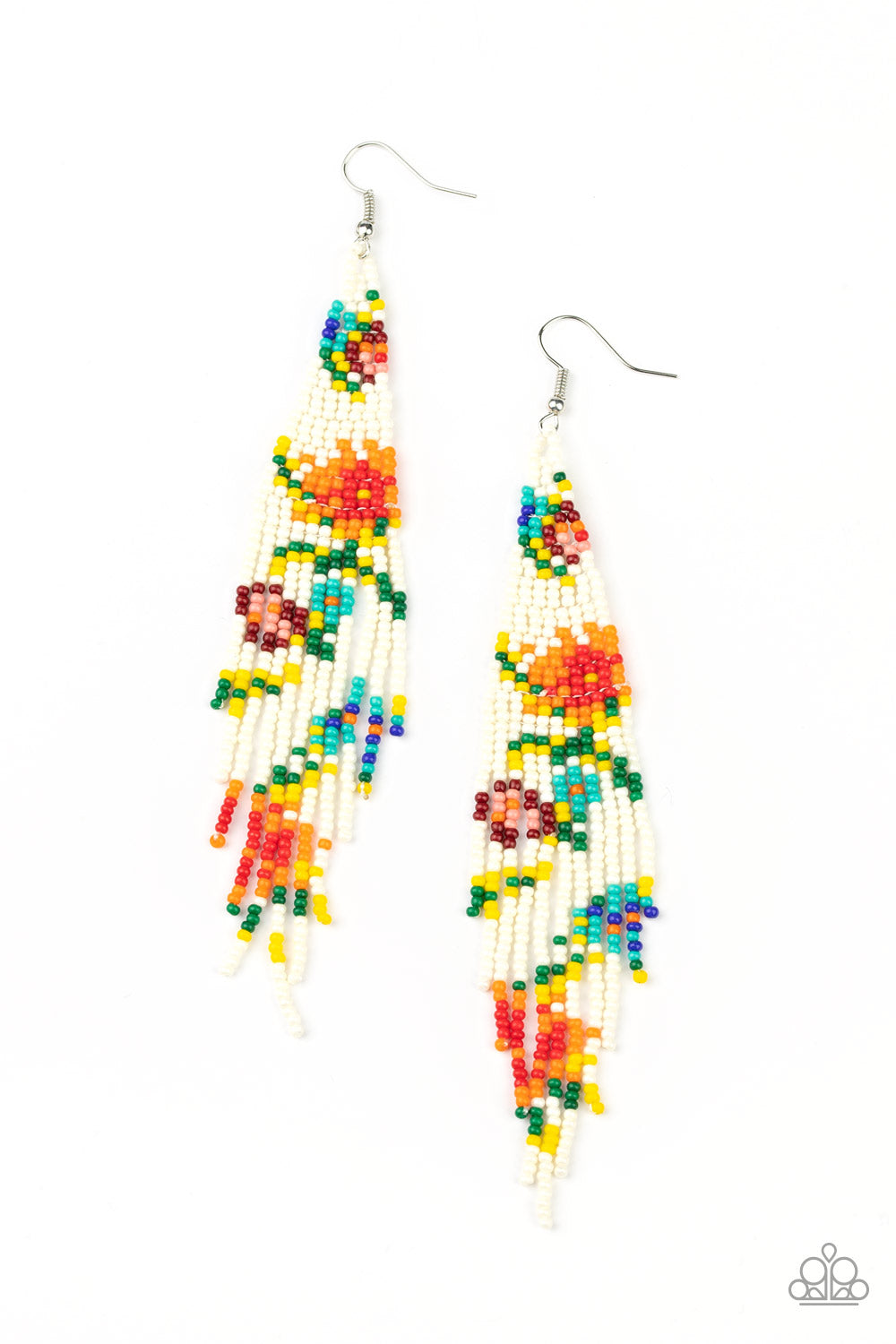 Beaded Gardens - White Earrings