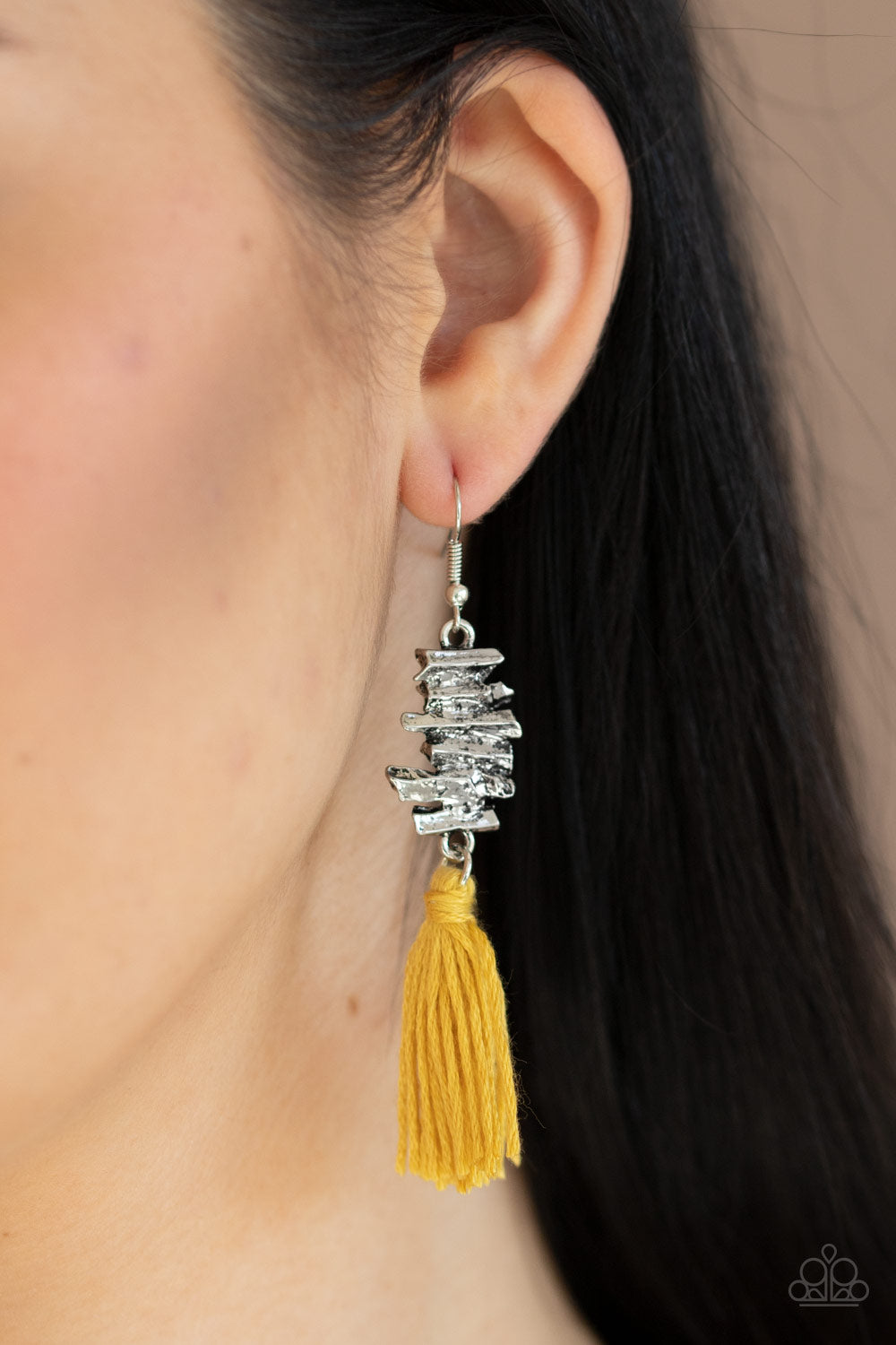 Tiki Tassel - Yellow Earrings