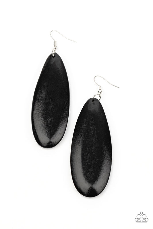 Paparazzi Accessories - Tropical Ferry - Black - Earrings