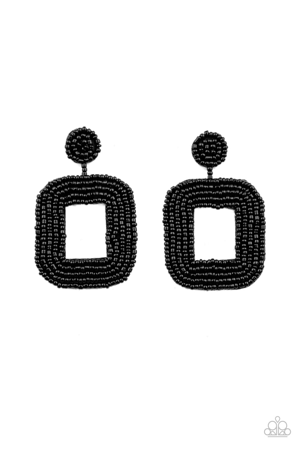 Beaded Bella - Black Earrings