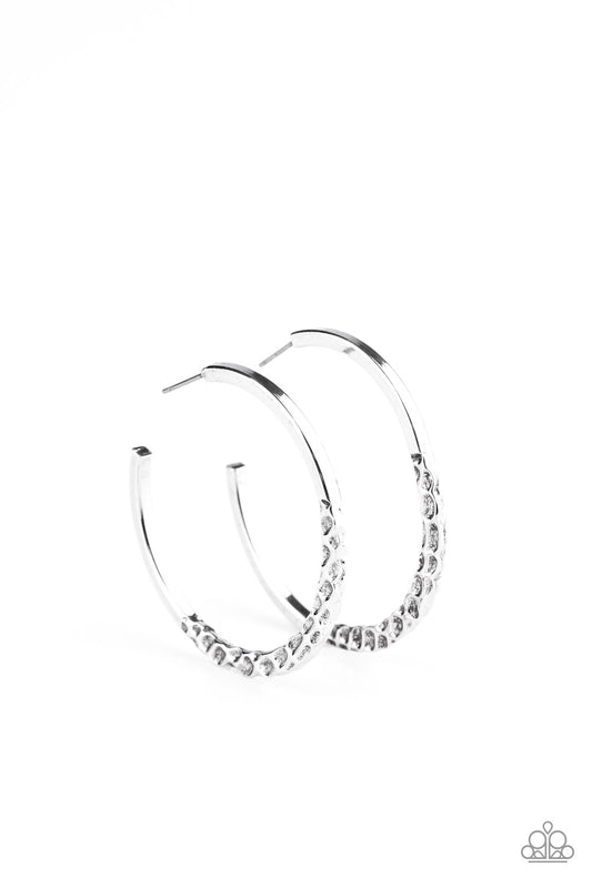 Paparazzi Accessories - Imprinted Intensity - Silver - Earrings