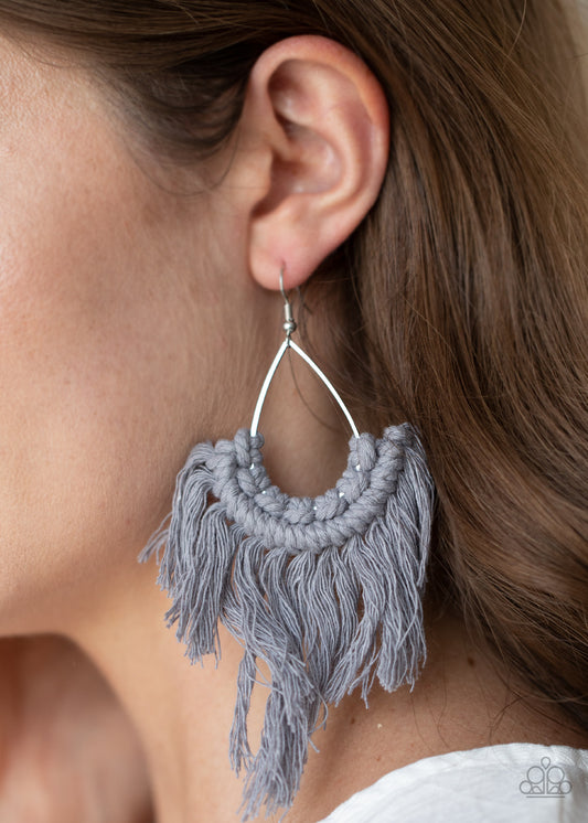 Wanna Piece Of MACRAME? - Silver Earrings