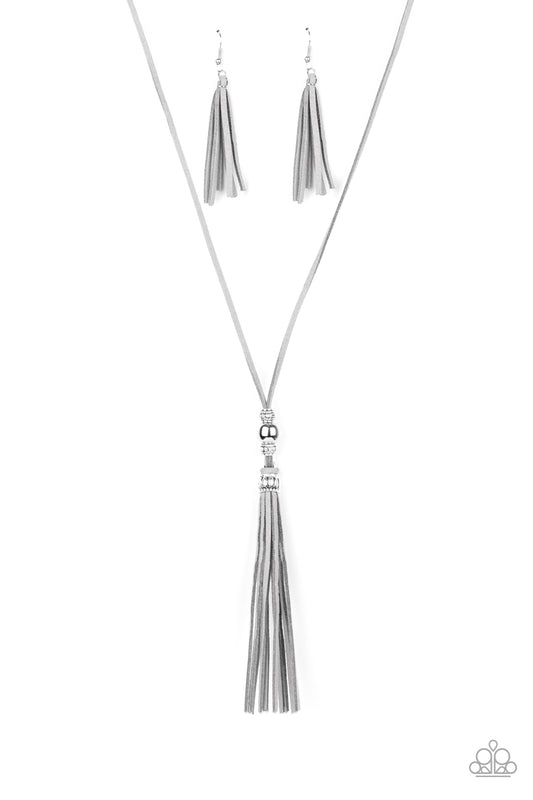 Paparazzi Accessories - Hold My Tassel - Silver Necklace -