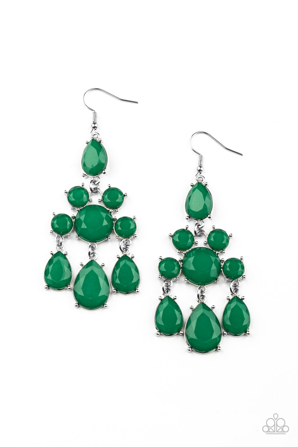 Paparazzi Accessories - Afterglow Glamour - Green - Earrings