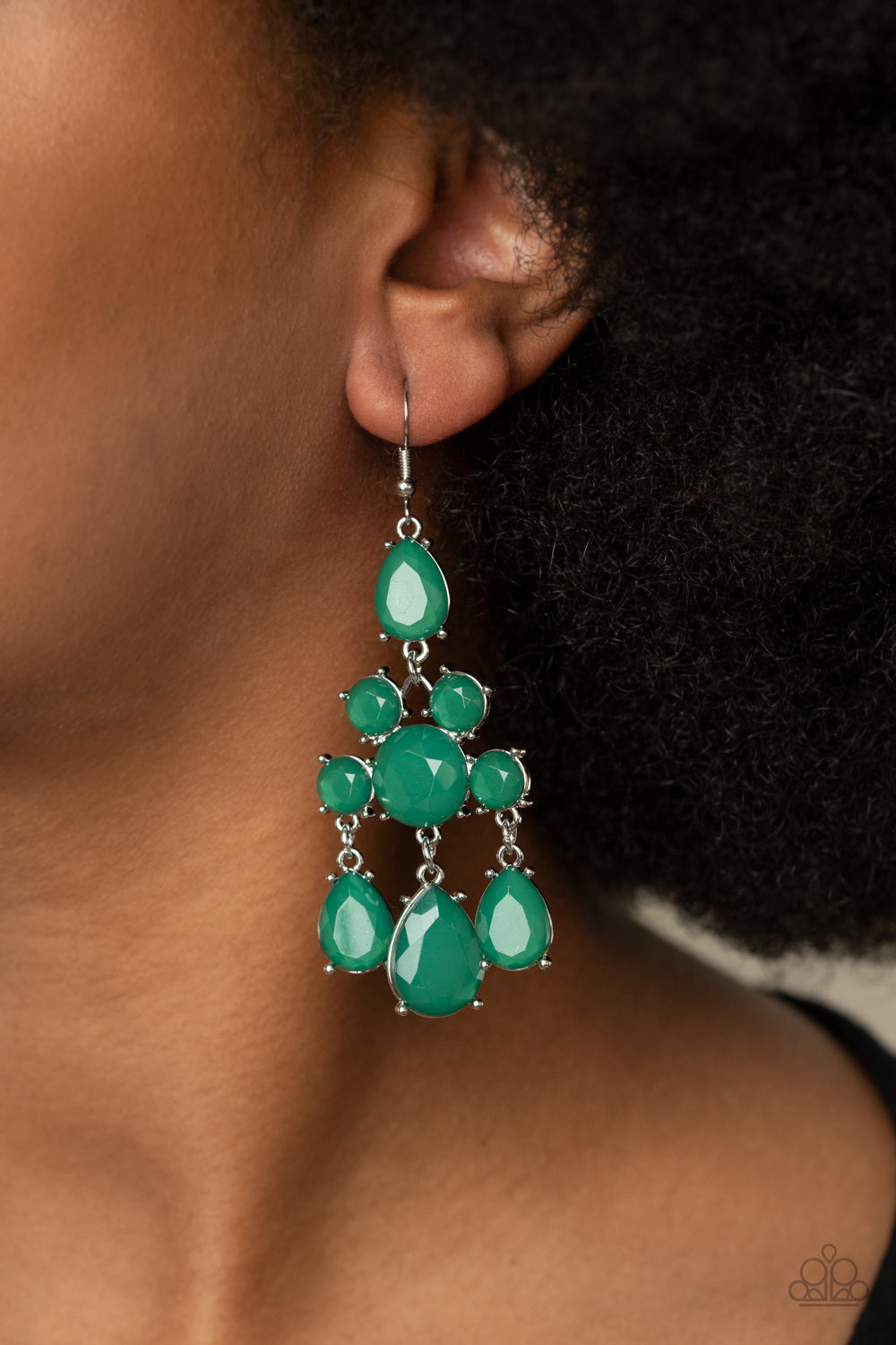 Paparazzi Accessories - Afterglow Glamour - Green - Earrings