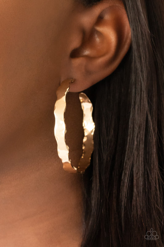 Exhilarated Edge - Gold Earrings