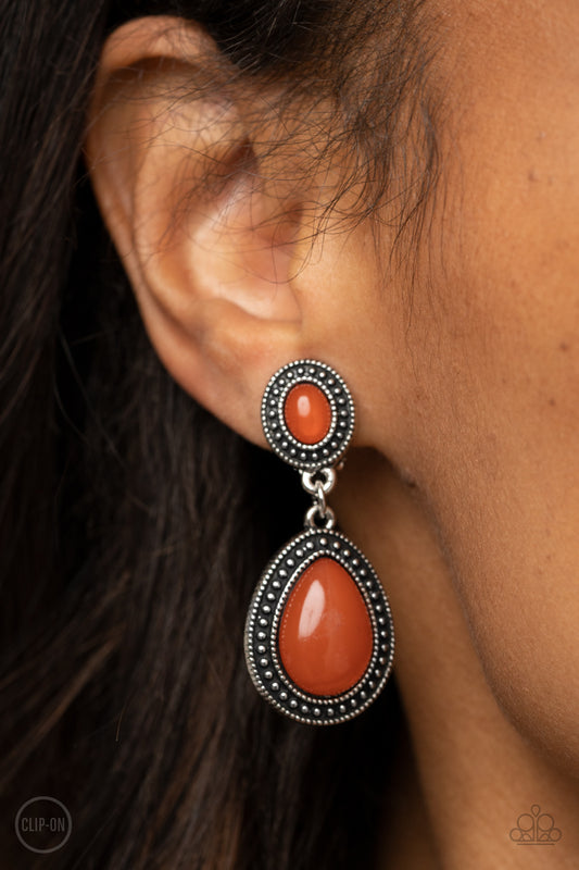 Carefree Clairvoyance - Orange Earrings