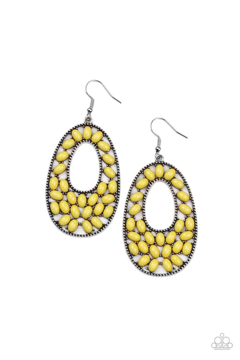 Beaded Shores - Yellow Earrings