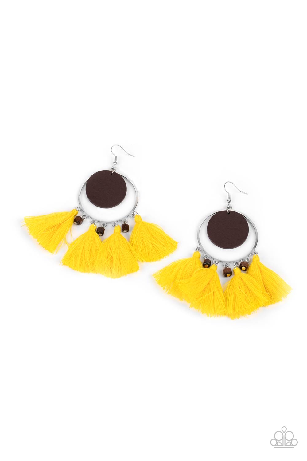 Paparazzi Accessories- Yacht Bait - Yellow- Earrings