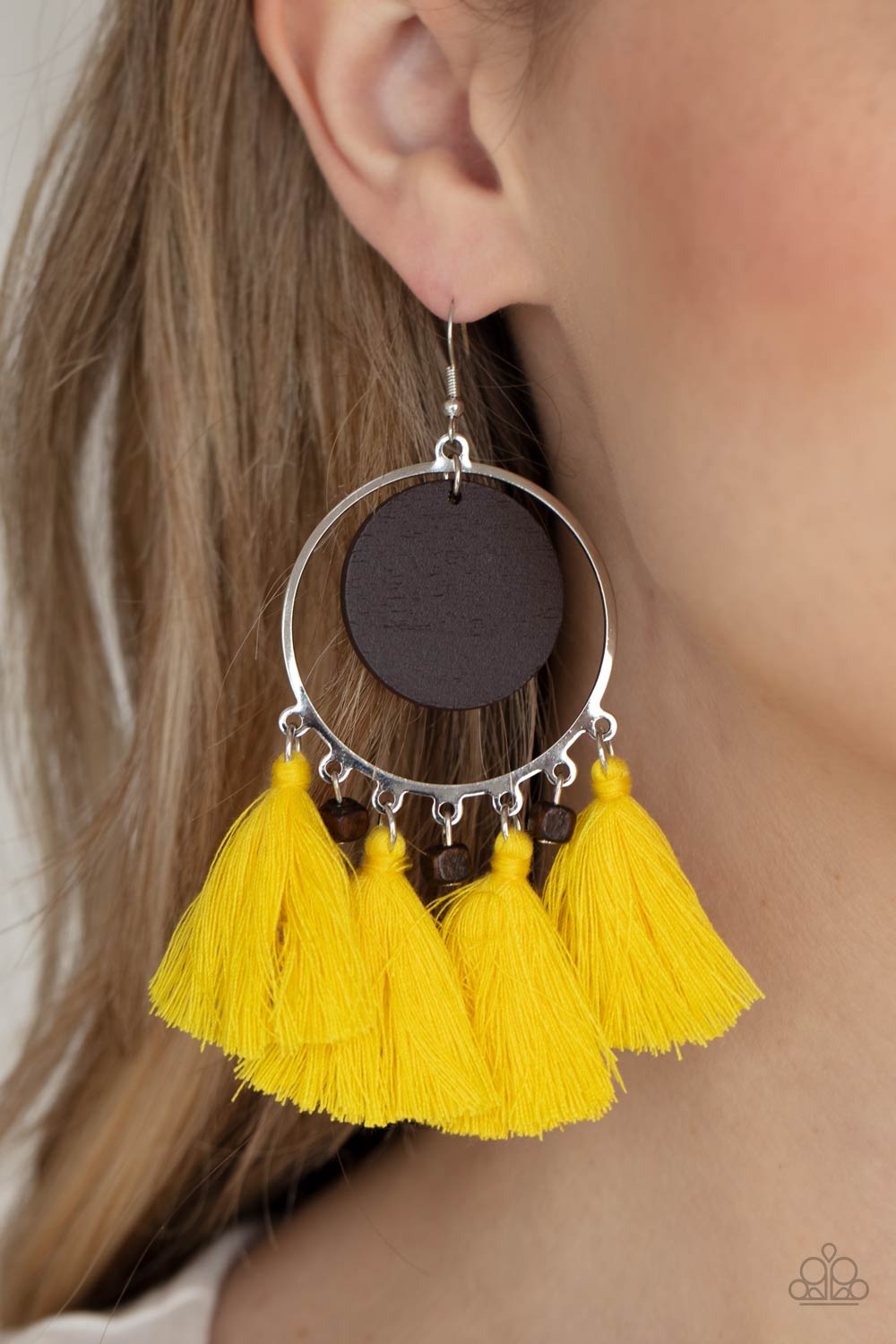 Paparazzi Accessories- Yacht Bait - Yellow- Earrings