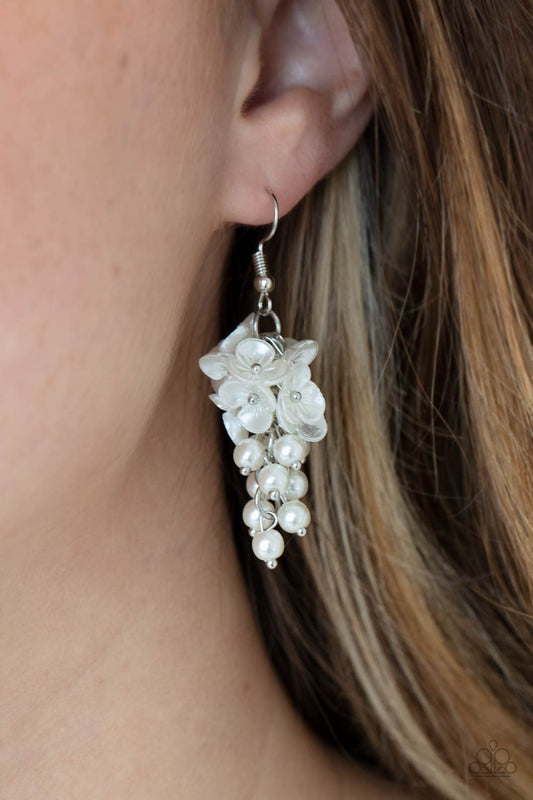 Bountiful Bouquets - White Earrings