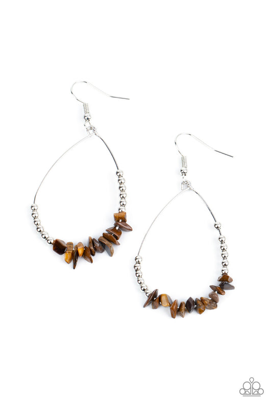 Paparazzi Accessories - Come Out of Your SHALE - Brown- Earrings