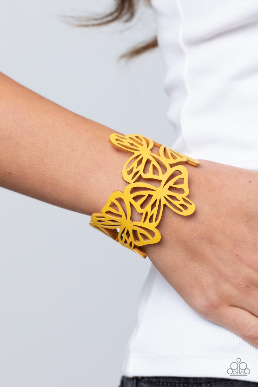 Butterfly Breeze - Yellow Wrap Bracelet